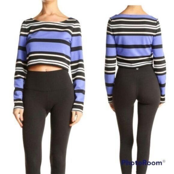 Express Cropped Long Sleeve Top NWT - Picture 1 of 8